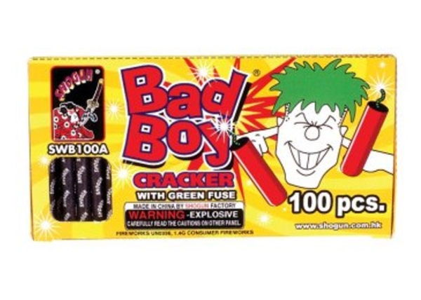 BAD BOY CRACKERS WITH GREEN FUSE 