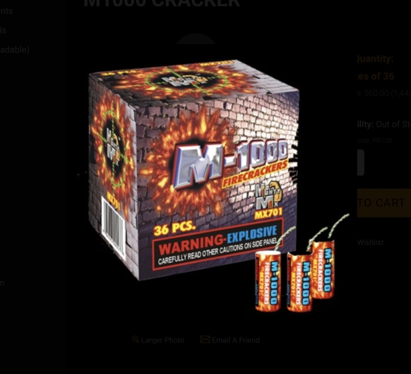 M-1000 FIRE CRACKERS 36 PCS 